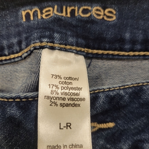 Maurices Distressed Straight Leg Jeans - Blue - Picture 2 of 3